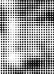 magnified image, showing dots